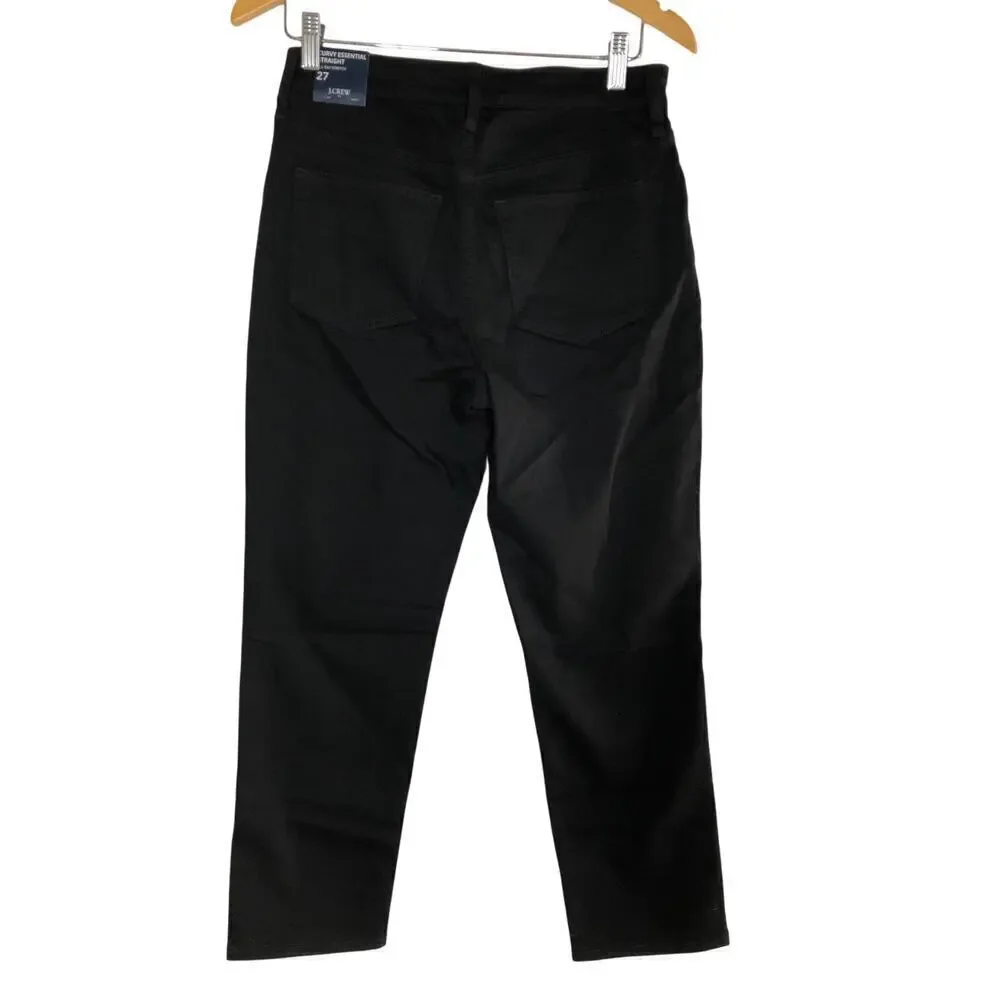 J. Crew Factory Curvy Essential Jeans Straight Leg All Day Stretch Black NWT 33